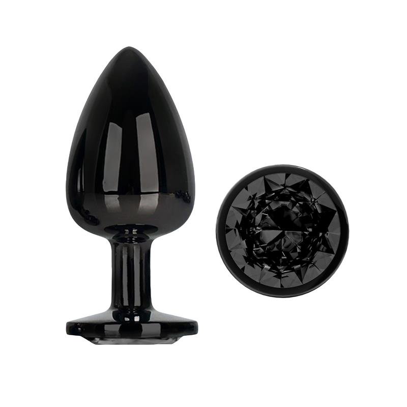 Blackgem Plug Anal Met?lico con Joya Negro Talla L - Imagen 2