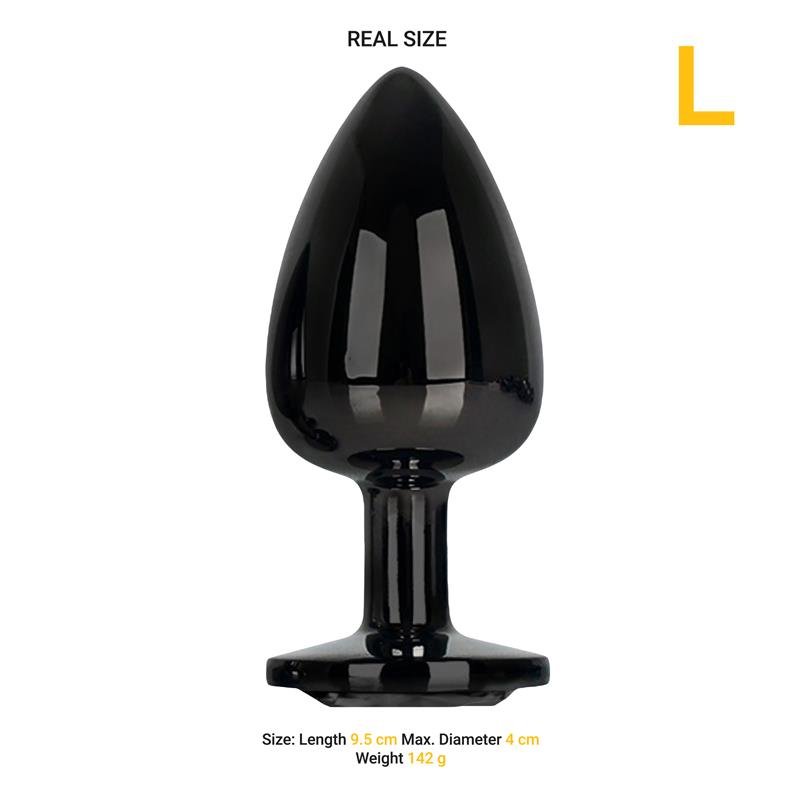 Blackgem Plug Anal Met?lico con Joya Negro Talla L - Imagen 4