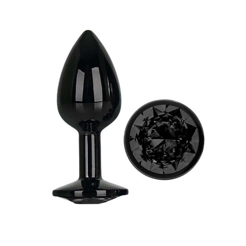 Blackgem Plug Anal Met?lico con Joya Talla S Negro - Imagen 2