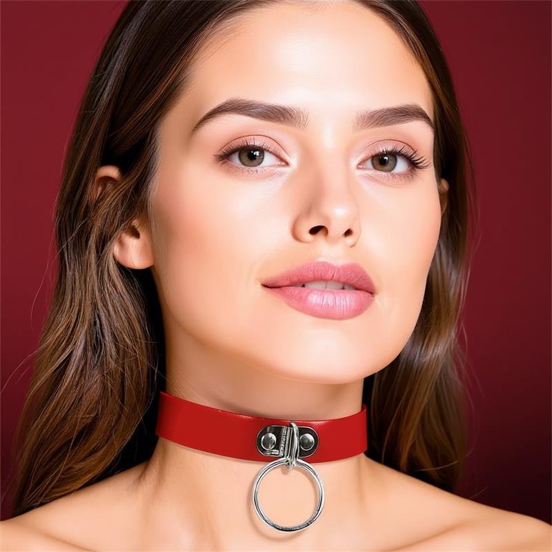 Collar con Aro Cuero Vegano Talla ?nica
