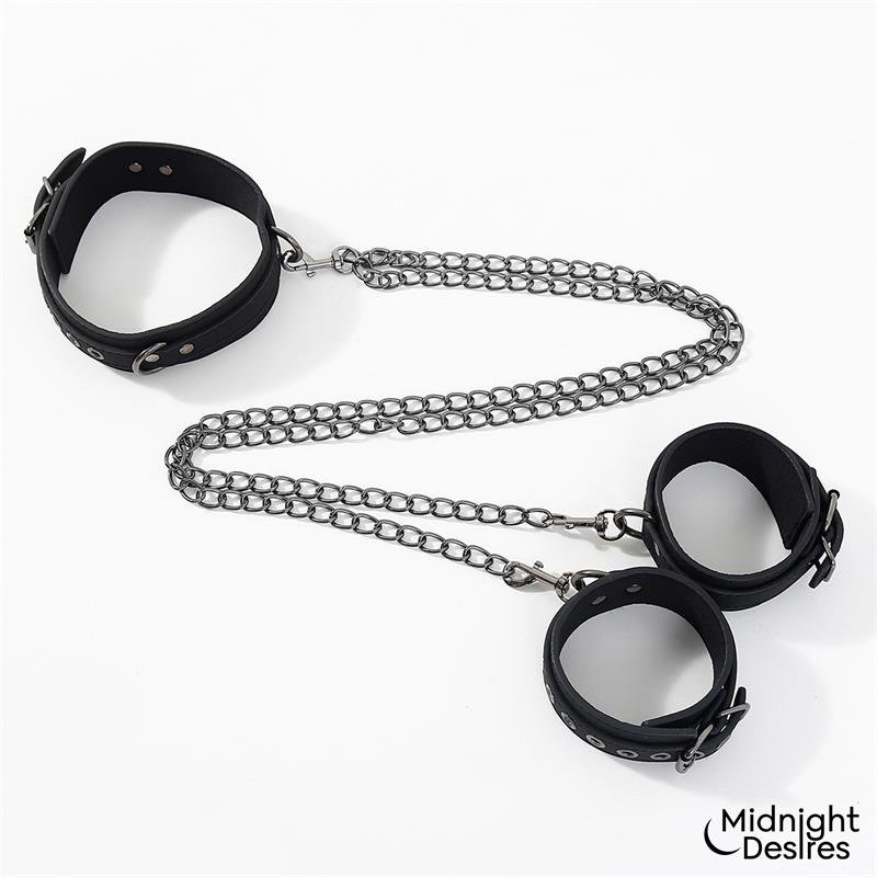 Collar con Esposas para Tobillos con Cadena - Imagen 2