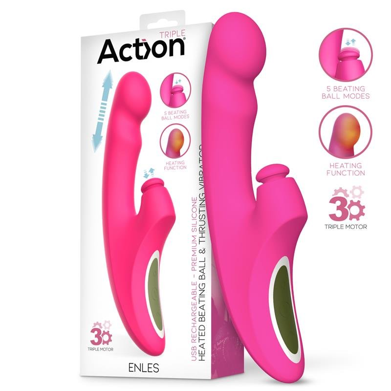 Enles Vibrador con Beating Ball, Thrusting y Funci?n de Calor