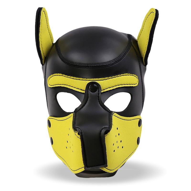 Hound M?scara de Perro Neopreno Hocico Extra?ble Negro/Amarillo Talla ?nica - Imagen 3