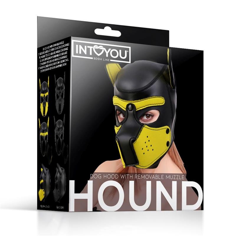 Hound M?scara de Perro Neopreno Hocico Extra?ble Negro/Amarillo Talla ?nica - Imagen 6