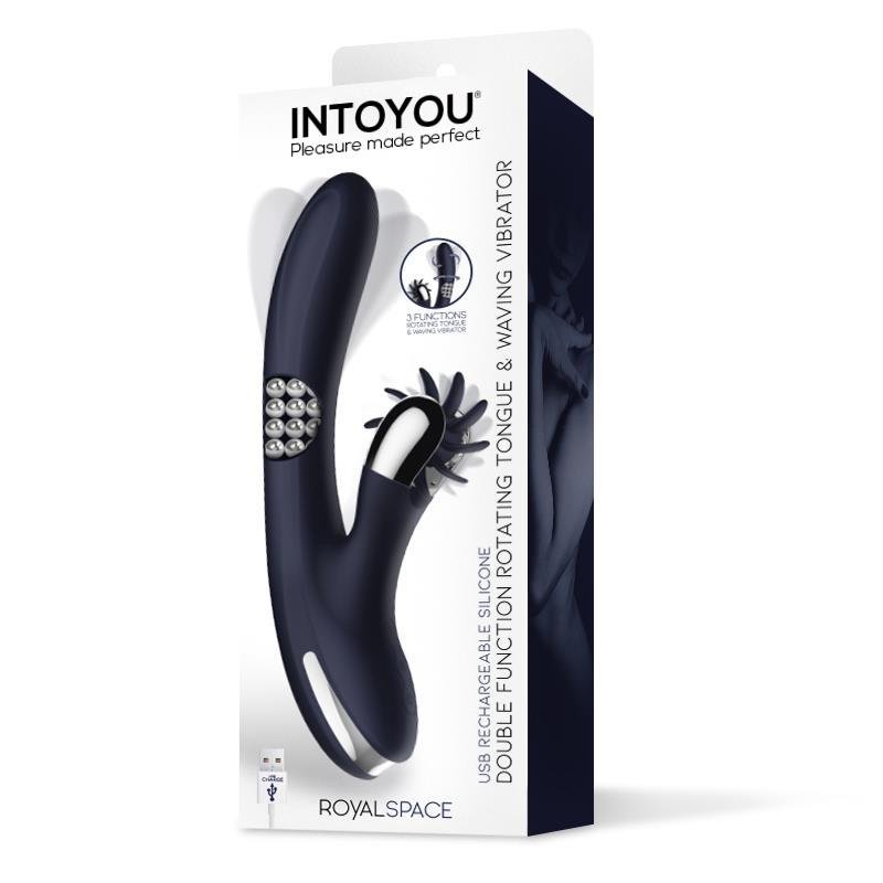 Royalspace Vibrador con Lenguas Estimuladoras y Bolas Internas 360? Azul - Imagen 5