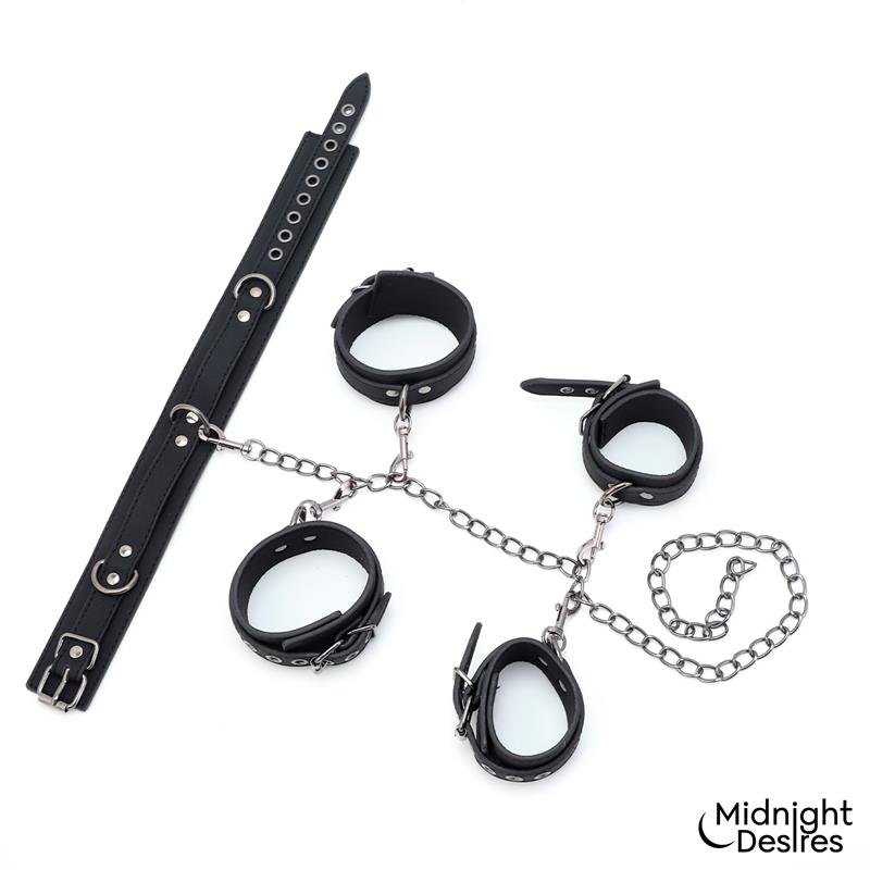 Set de Restricciones con Collar y Esposas - Imagen 2
